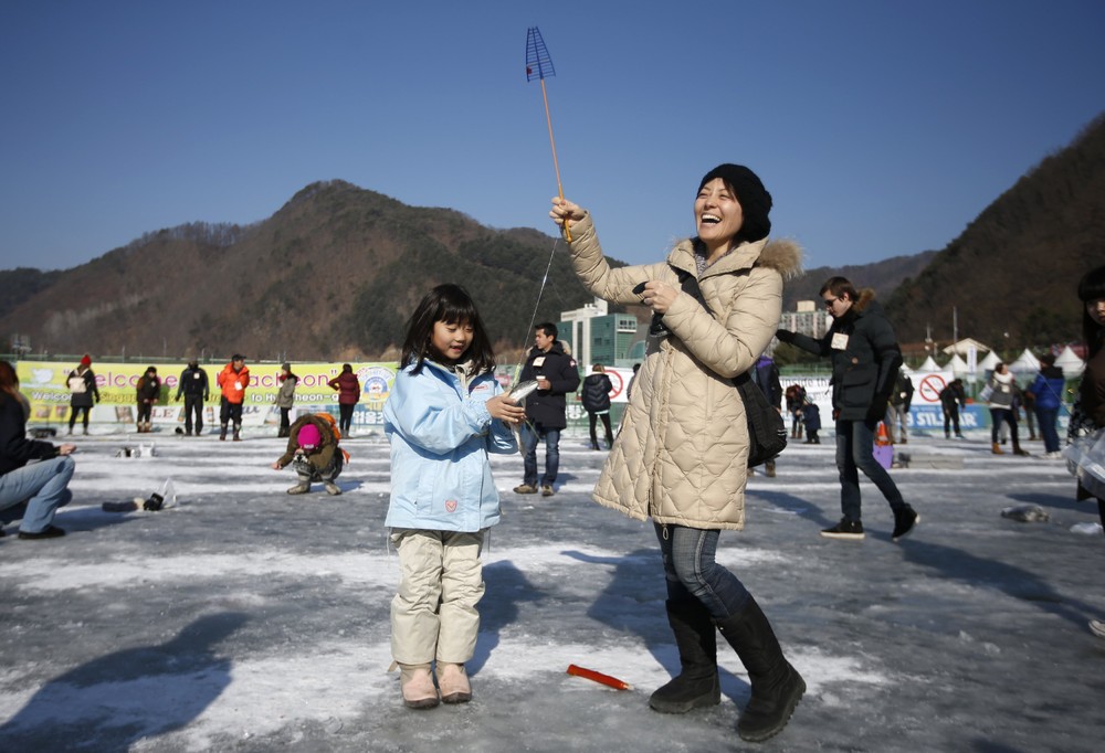 Ежегодный ледовый фестиваль в Южной Корее 
