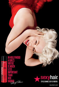 Marilyn Monroe / ÐÑÑÐ¸Ð»Ð¸Ð½ ÐÐ¾Ð½ÑÐ¾ Ð² ÑÐµÐºÐ»Ð°Ð¼Ð½Ð¾Ð¹ ÐºÐ°Ð¼Ð¿Ð°Ð½Ð¸Ð¸ ÑÑÐµÐ´ÑÑÐ² Ð´Ð»Ñ Ð²Ð¾Ð»Ð¾Ñ Sexy Hair / 2013 Ð³Ð¾Ð´