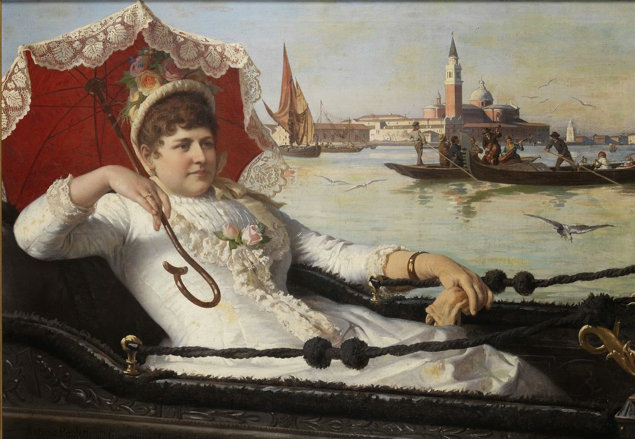 Антонио Паолетти . Antonio Ermolao Paoletti - La signora in gondola con Venezia sullo sfondo.jpg