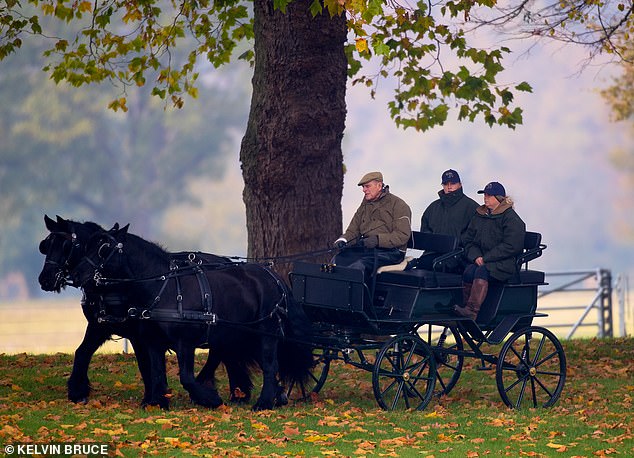 Favourite pasttime:Â The Duke of Edinburgh has been making the most of his retirement with regular turns around the grounds of Windsor Castle since stepping down from public duties