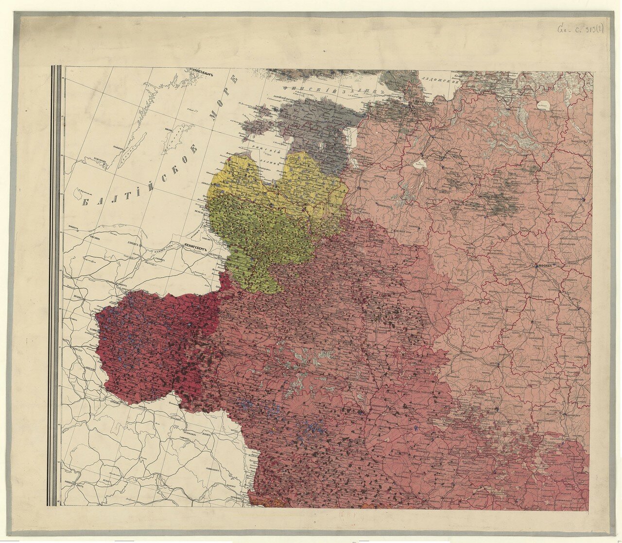 Этнографическая карта Европейской России А. Ф. Риттиха. 1875 