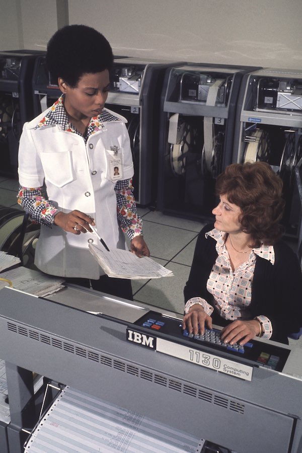 Эволюция женского делового костюма в 20-м веке. 1970s Working Women at Computers