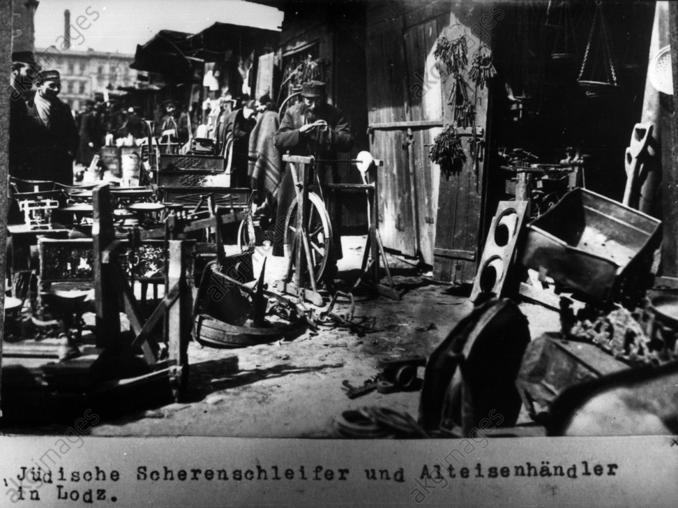 JÑdische Scherenschleifer Lodz / 1915 - Jewish knife grinder in Lodz / 1915 -