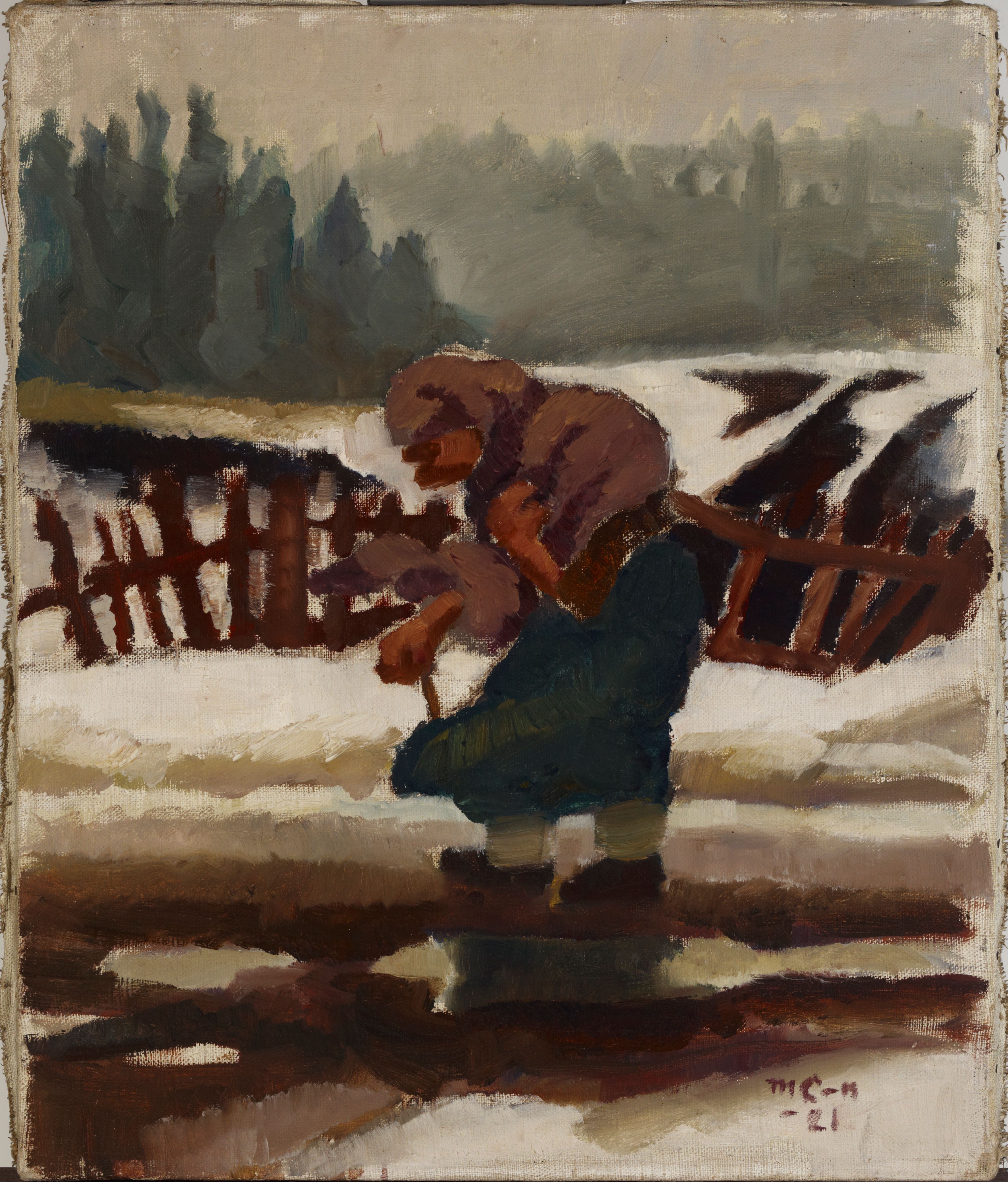 Финская национальная галерея. Old Woman Walking in Slush