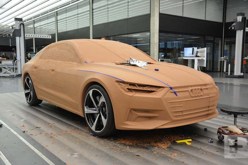 Как создают глиняный макет автомобиля ауди А7 в натуральную величину 