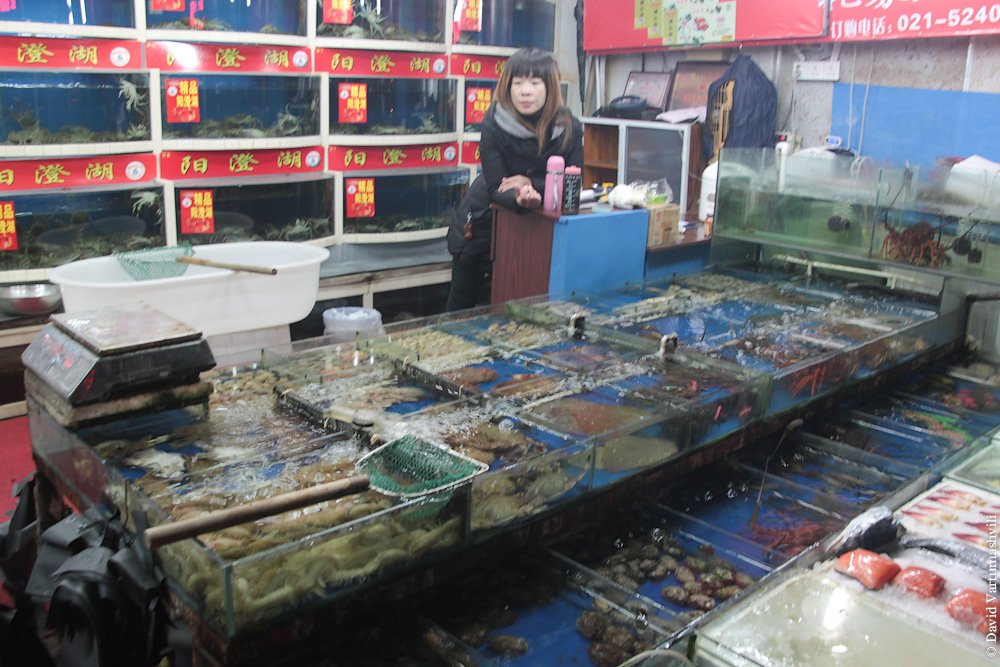 Китай. Ужин с лангустом или шанхайский рыбный рынок. 