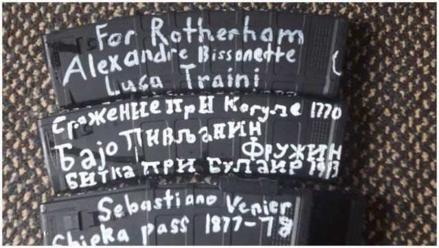 Надписи на оружии Брентона Тарранта 
