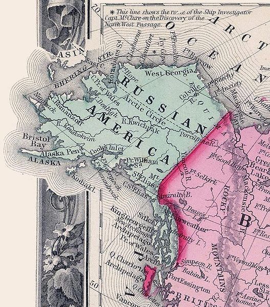 Почему американцы не хотели покупать Аляску. 528px-1860-russian-america.jpg