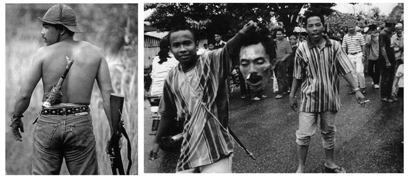Самое кровавое правление в современной истории . 1968-1998 г. ( 43 фото ) 18 + dayak-vs-madura1.jpg