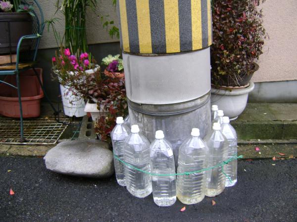Зачем японцы выставляют вдоль заборов и столбов бутылки с водой 